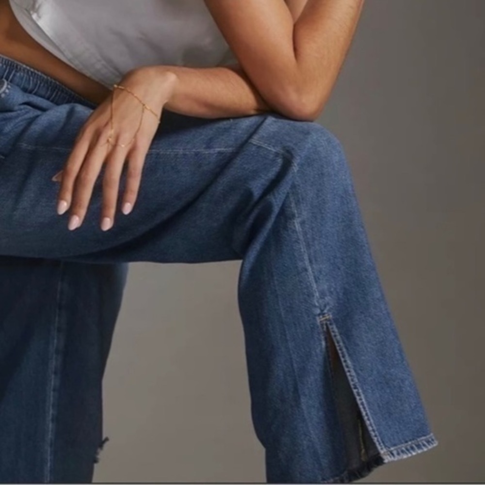 NWT Pilcro Anthropologie High-Rise Getaway Elastic Waist Jeans Size S - Picture 3 of 9